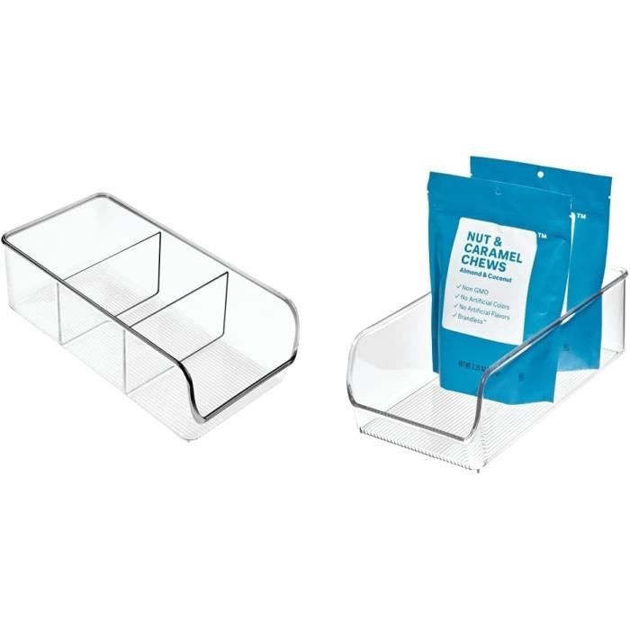 iDesign boîte de rangement à 3 compartiments, bac plastique moyen