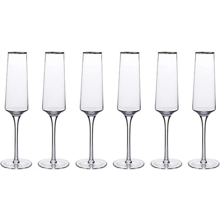 Flûtes À Champagne 6 Pièces Verres À Champagne En Verre De Cristal