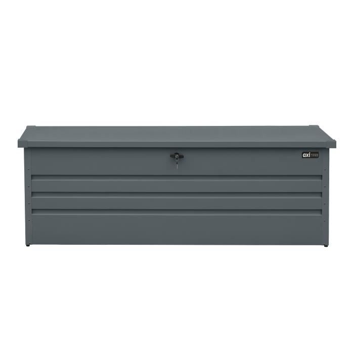 Coffre de jardin en Métal - AXI - Miles 1000 - Anthracite - Résistant aux intempéries - Serrure incluse