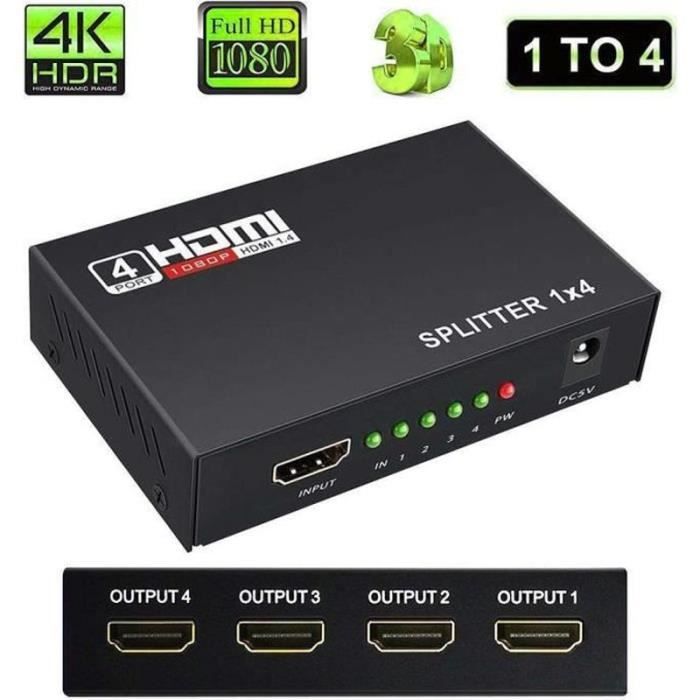 Choisir un modèle - 4K 3D 1x4 - Répartiteur HDMI 1 entrée 4 sortie, commutateur de répartiteur