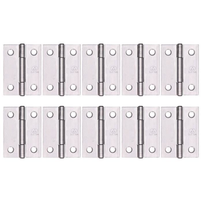 Lot de 2 charnières de porte en acier inoxydable 304, charnières