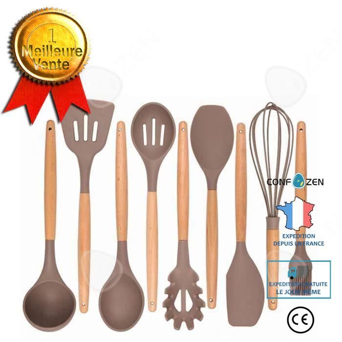 Lot De 6 Cuillères En Bois De Hêtre - Longueur 30,5 Cm, Largeur 6,3 Cm - Pour Cuisiner, Mélanger, Servir - Lave-vaisselle Safe - 11