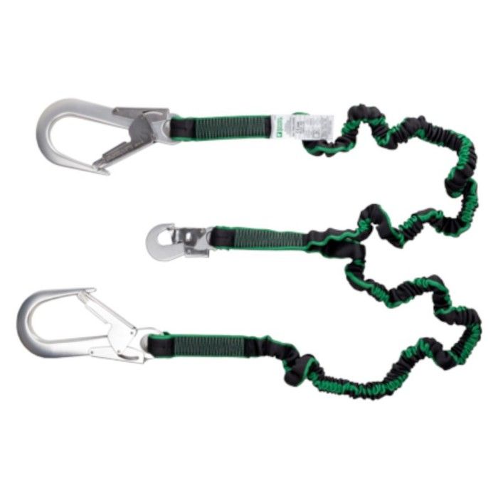 Comparer les prix de Coverguard - Longe double à absorbeur sangle élastique avec absorbeur d'énergie 2m intégré et 2 connecteurs aluminium ouvert SAL