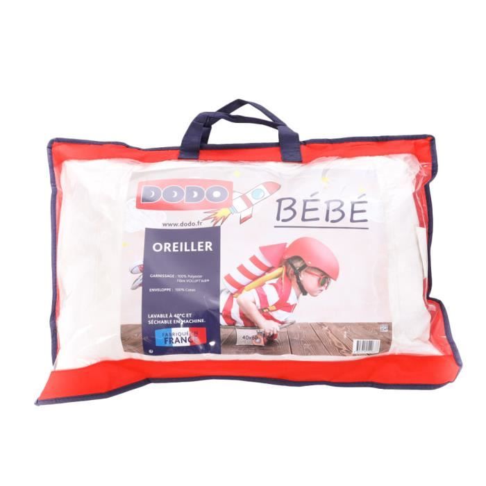 Oreiller Bébé Coton Bio 33x45 Cm – Lavable Machine, Hypoallergénique, Taie Incluse