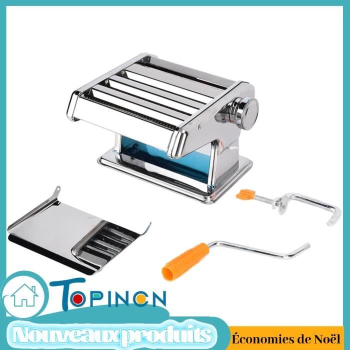 Machine à Pâtes Manuelle En Acier Inox - Laminoir 6 épaisseurs Avec 2 Lames - Pour Spaghetti, Fettuccine, Lasagnes Maison - 5