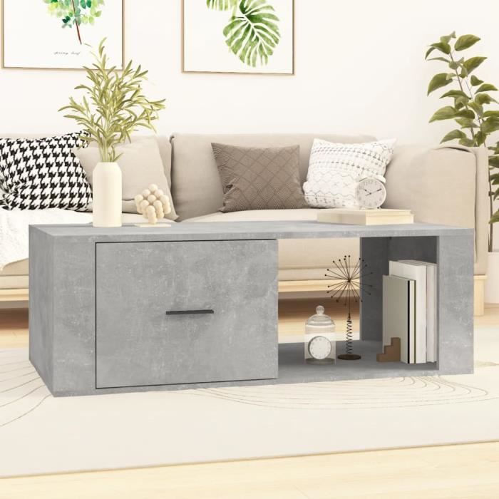 famirosa table basse gris béton 100x50,5x35 cm bois d'ingénierie-540