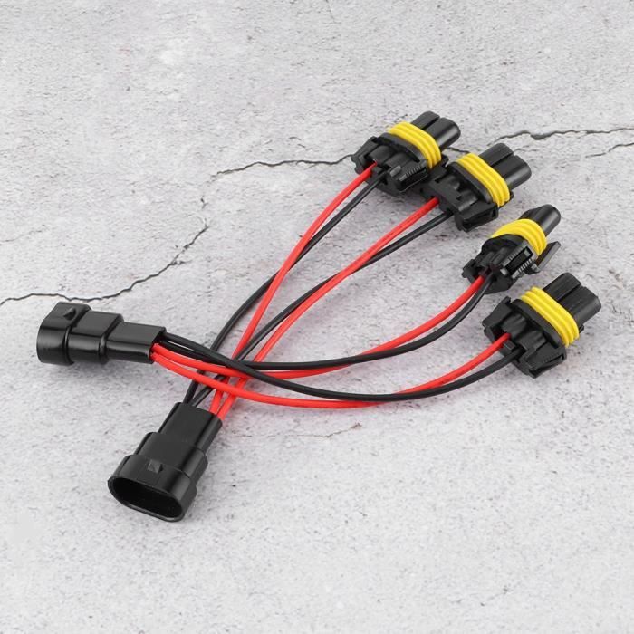 Connecteurs Phares 9005/9006 TOMALL - Prise Mâle/Femelle Pour Antibrouillards - Longueur Câble 15cm