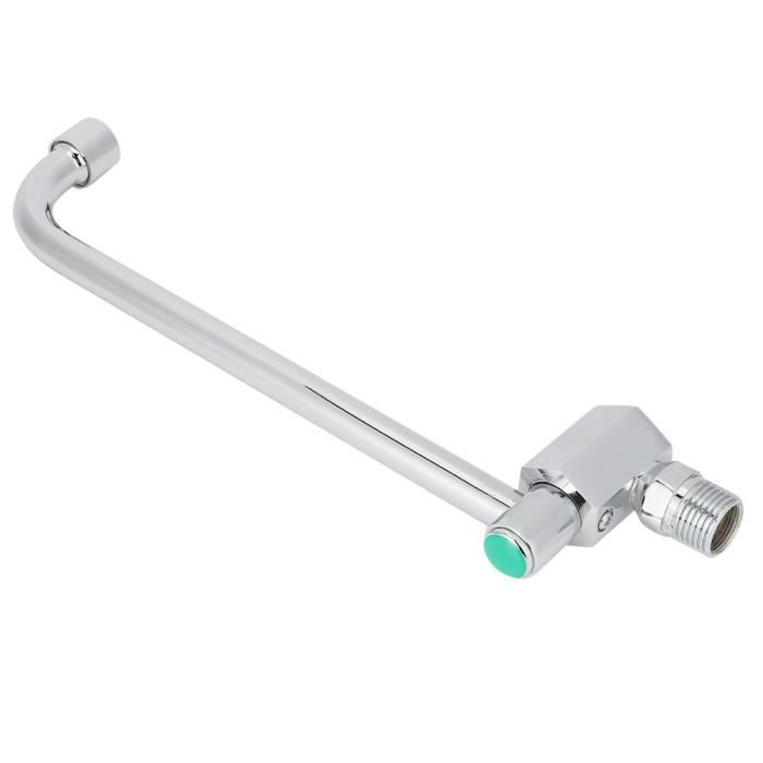 Robinet Rotatif Mural Chromé - Bec Pivotant Commande Unique - Alliage Zinc - 30cm - Cuisine Ou Salle De Bain - 4