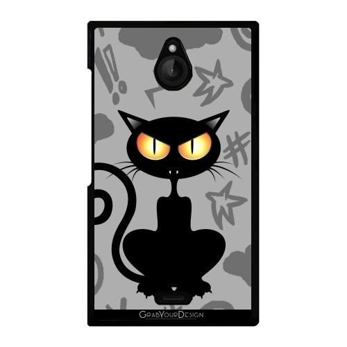 Coque Pour Nokia X2 Colère Dessin Animé Chat Noir Suf
