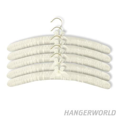 Cintres Bébé Rembourrés Satin Blanc – Lot De 3 – Longueur 30 Cm – Avec Boutons Pour Attaches – Idéal Robes De Baptême - 13