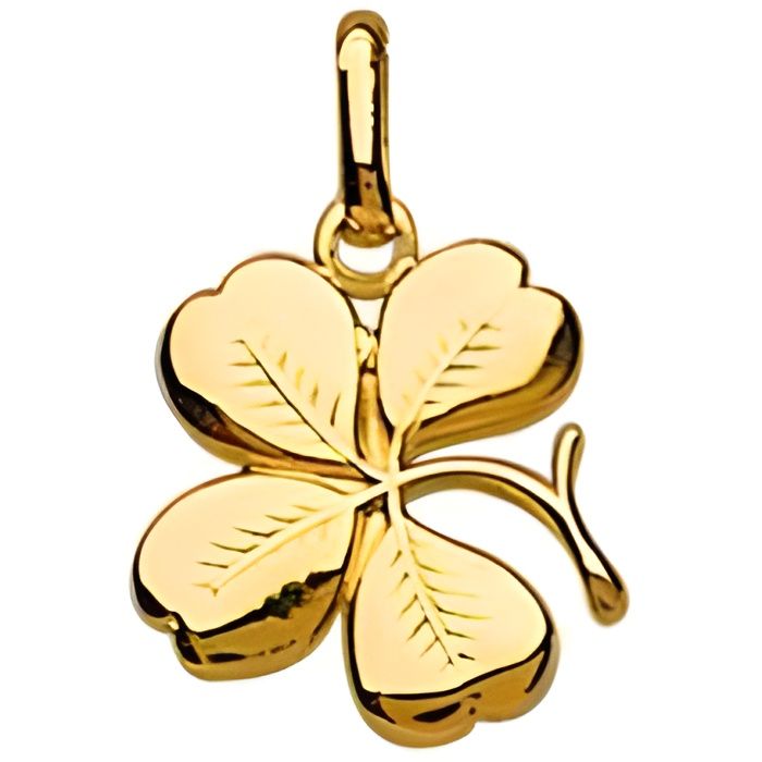PENDENTIF TREFLE 4 FEUILLES PLAQUE OR NEUF Cdiscount