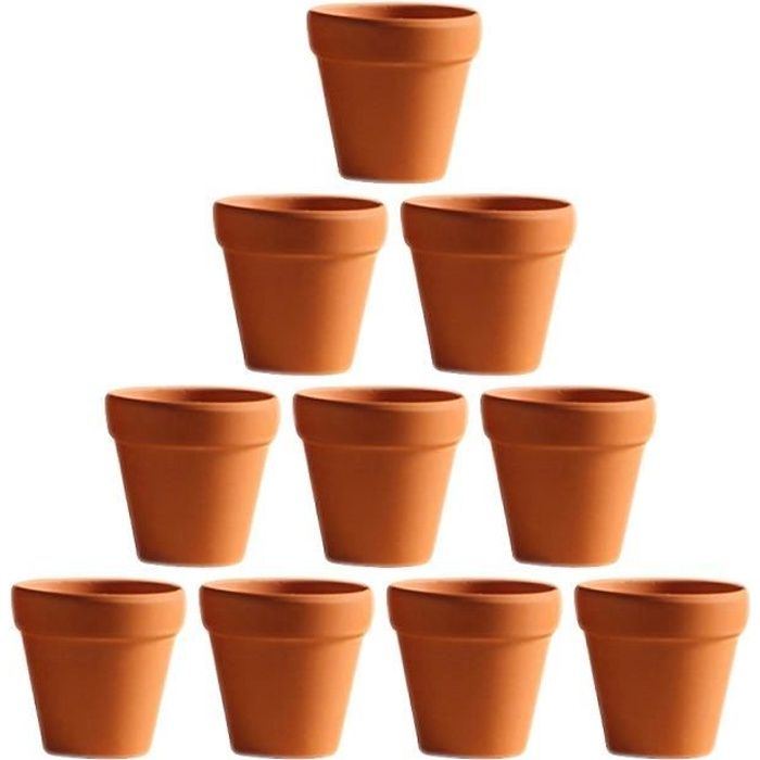 20 pièces Pot de fleur en poterie rouge Pot en terre cuite avec trou poterie poterie en argile pour cactus et plantes succulentes