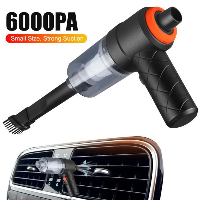 6000Pa Mini Aspirateur à Main sans Fil,Aspirateur de Voiture Portable -Sec pour Voiture, Maison, Bureau