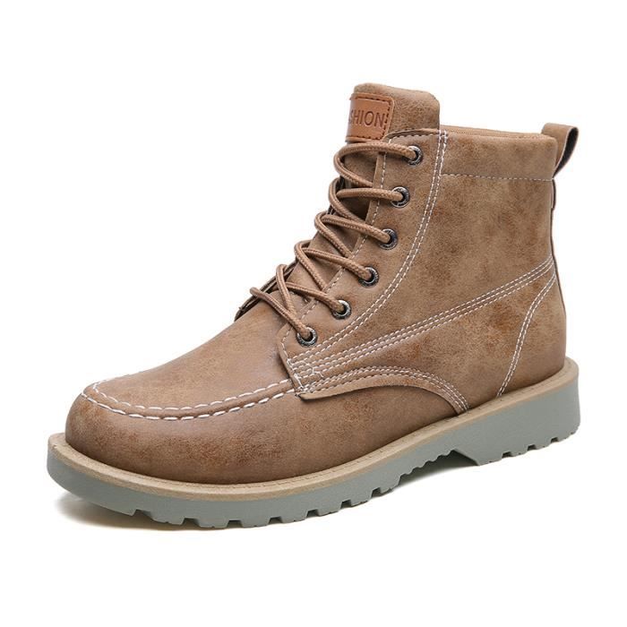 bottines homme marron cuir
