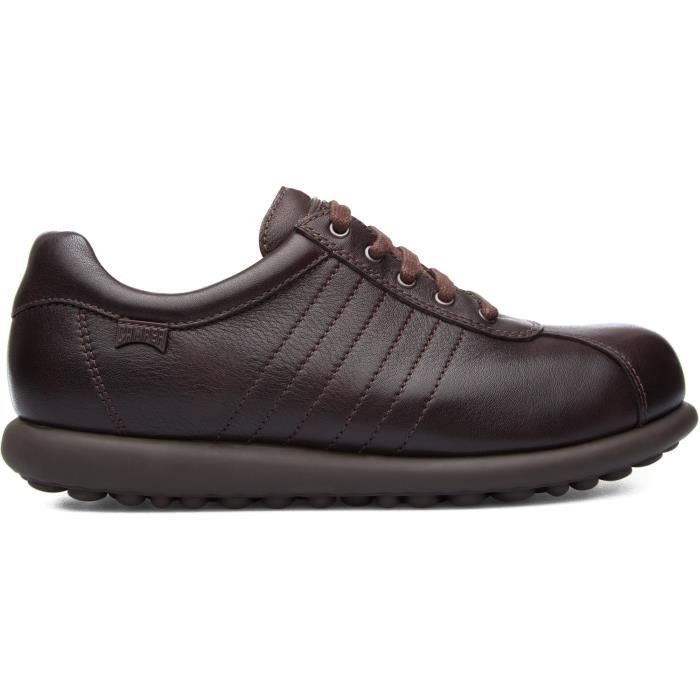 Baskets Femme CAMPER Pelotas Marron Cuir Lacets Plat