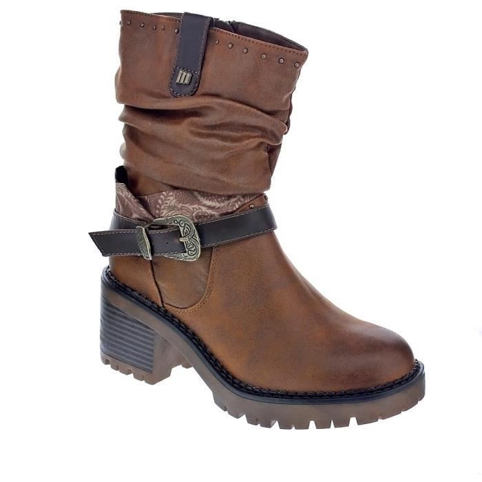 bottes mustang marron