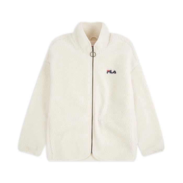 Sweat-shirt FILA FEMMES SARI sherpa fleece veste Blanc Manches
