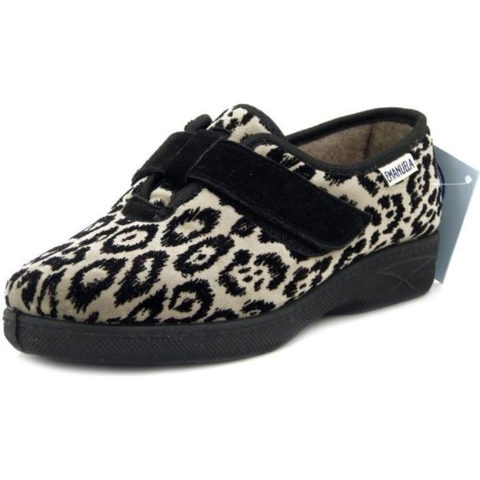 chaussons cuir femme