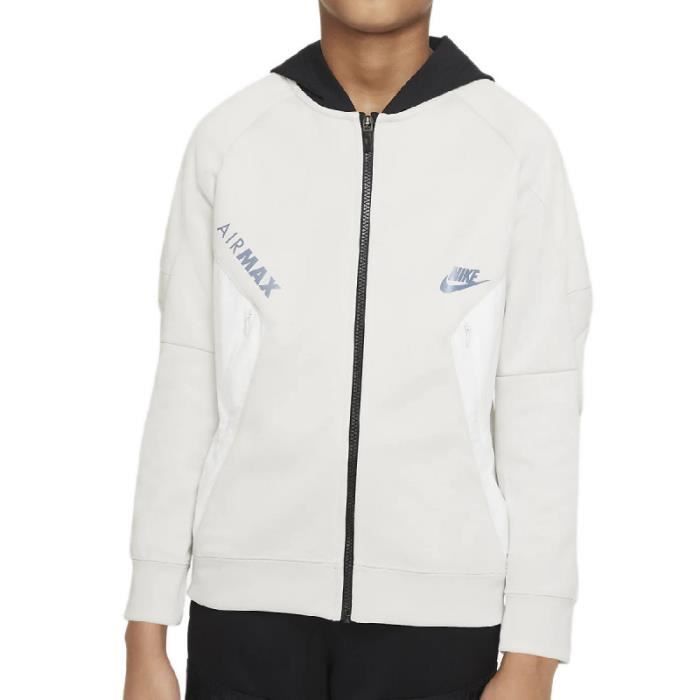 Sweat à capuche Nike AIR MAX FZ - Réf. DM6791-072. Couleur : Gris. Détails.  - Col à capuche. - Poches latérales. - Poignets côtelés. Gris - Cdiscount  Prêt-à-Porter