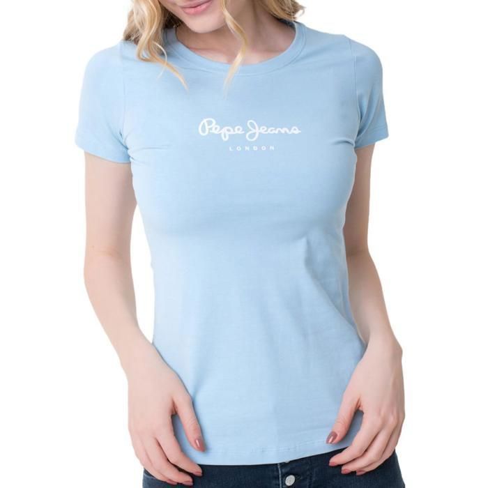 T-shirt Fille Pepe Jeans Hana Glitter - Col Rond, Manches Courtes - Paillettes Devant - 100% Coton BCI
