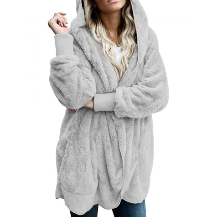 Veste Polaire LANSKIRT Femme - Capuche - Manches Longues - Doublée - Pour Sport Et Loisirs - Grande Taille