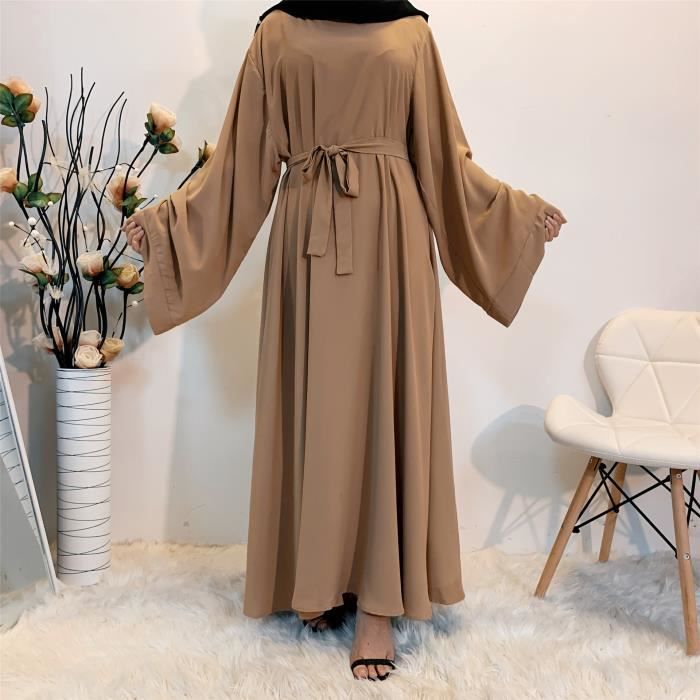 Abaya Robe De Prière Femme - Uni Avec Hijab | Grande Taille - Coton Confortable Pour Tenue Islamique