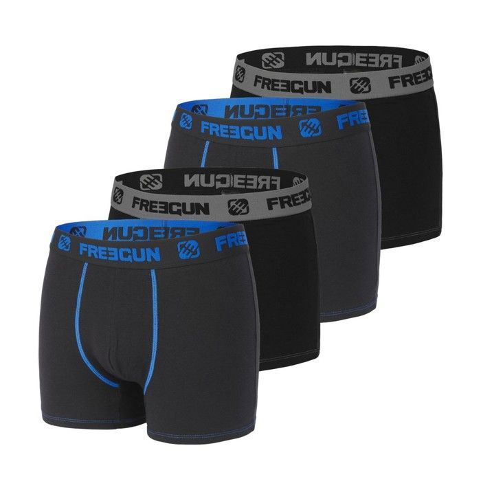 FREEGUN Boxer Homme Lot De 4 - Respirant, Ultra-Doux, Design Tattoo