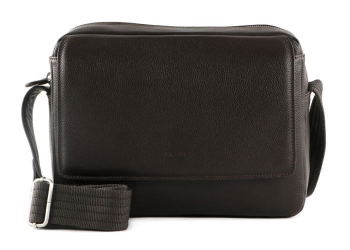 PICARD Sac à épaule bandoulière brun foncé en cuir pour homme