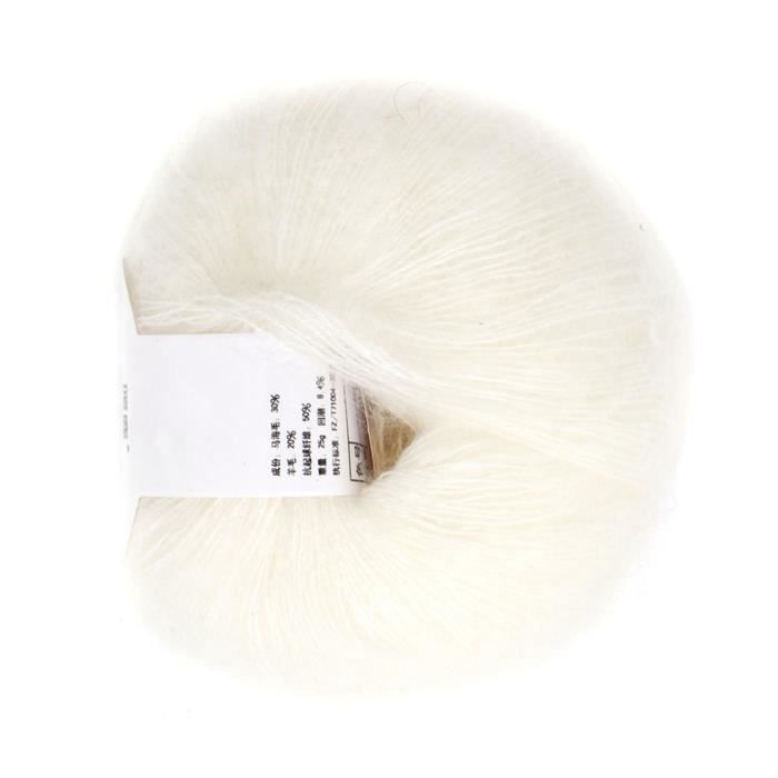 Qiilu Angola Mohair Tricot de Fil Long en Laine Mohair Doux d'Angola