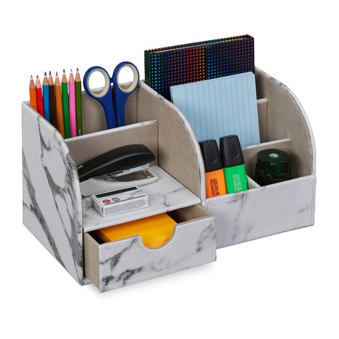Relaxdays Organisateur Bureau, 9 Compartiments, Bambou, Espace De Travail Salle De Bain Hxlxp 9 X 33 X 21 Cm Nature 90743724