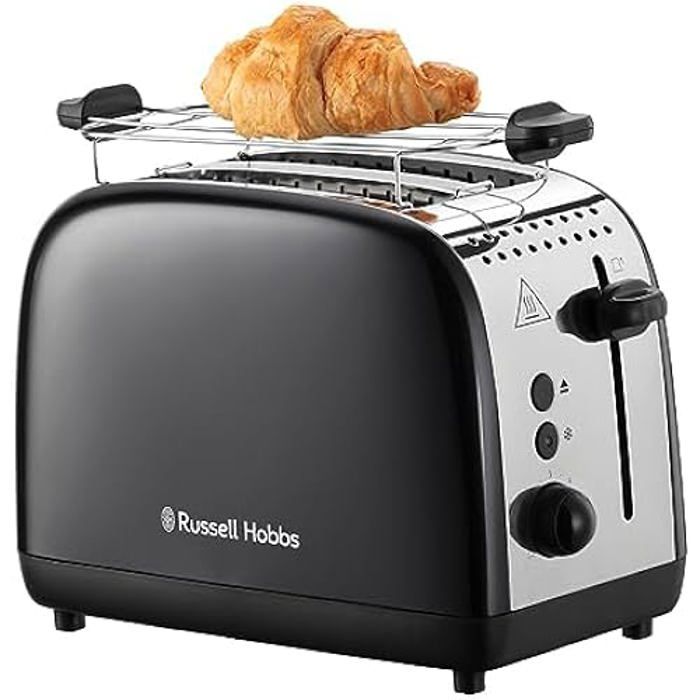 Grille-pain - RUSSELL HOBBS - Colours Plus - Inox noir - 2 tranches - 6 niveaux de brunissage