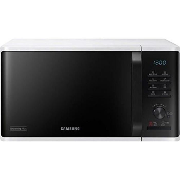 Samsung MG23 K3 515aw - EG Micro-onde - 48,9 cm - Dégivrage rapide - 27  programmes automatiques (Manuel Alleman MG23K3515AW-E - Cdiscount  Electroménager