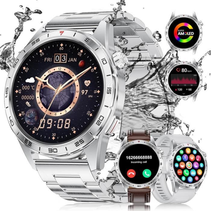 Montre Intelligente (Répondre/passer des Appels) 24 Modes Sportifs IP68 Étanche Oxygène Sanguin Fréquence Cardiaque Surveillance du Sommeil Compatible avec Bluetooth Android IOS