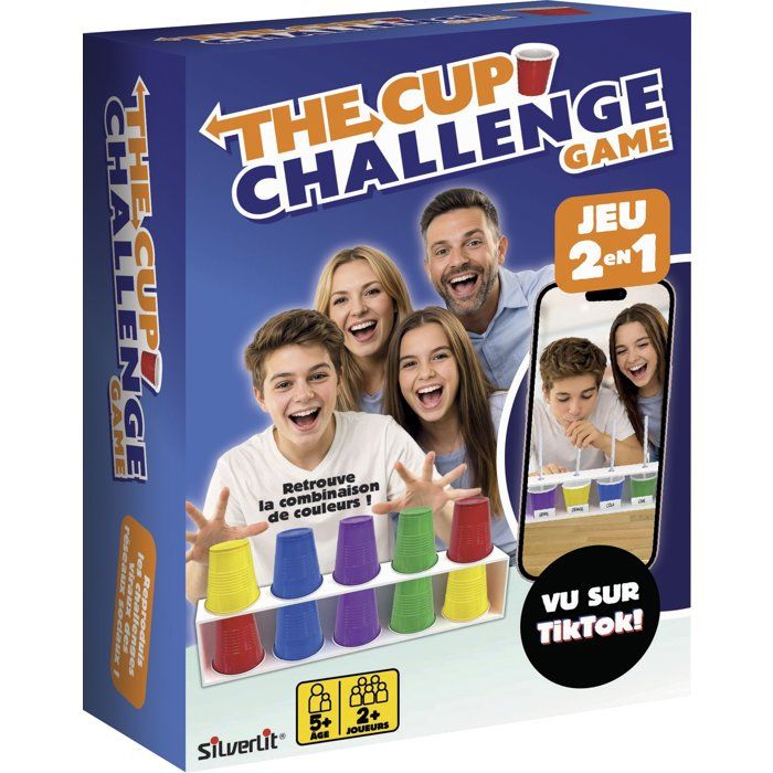 Jeu de société dambiance SILVERLIT The Cup Challenge Défis de mémoire et rapidité 2 joueurs et plus Dès