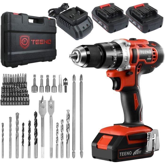 Perceuse Visseuse sans fil Brushless TECCPO 18V - OUTILS - Nozzler