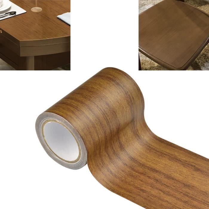 FIGFYOU Rouleau Autocollant Grain De Bois 8x457cm - Film Vinyle Adhésif Imperméable Pour Réparer Et Décorer Meubles, Murs & Sols