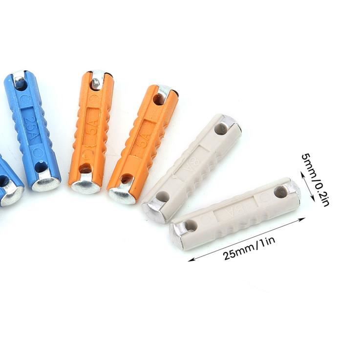 60 Pièces Fusible Torpille, Bolatus Torpedo De Fusible Automobile 5A 8A 10A 16A 25A 40A Fusibles De Voiture Continentaux Pour Voiture Classique Voiture Moto