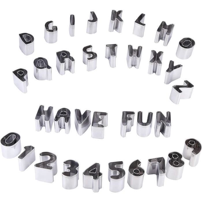 Emporte-Pièce Alphabet Et Chiffres 150 Pièces - Pour Biscuits, Fondant, Pâtisserie | Alimentaire Et Lavable