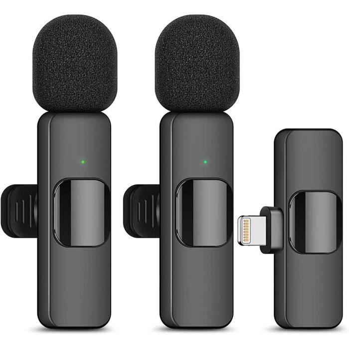 Lot De 2 Micros Cravate Sans Fil Type-C – Double Canal, Plug & Play Pour IPhone, IPad, Android – Idéal Vlog, Live, Interview