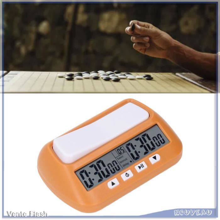 HORLOGE D'ÉCHECS NUMÉRIQUE ZMF PRO TAP N TOUCH - DOUBLE AFFICHAGE - BOÎTIER MÉTAL NOIR - NEUVE