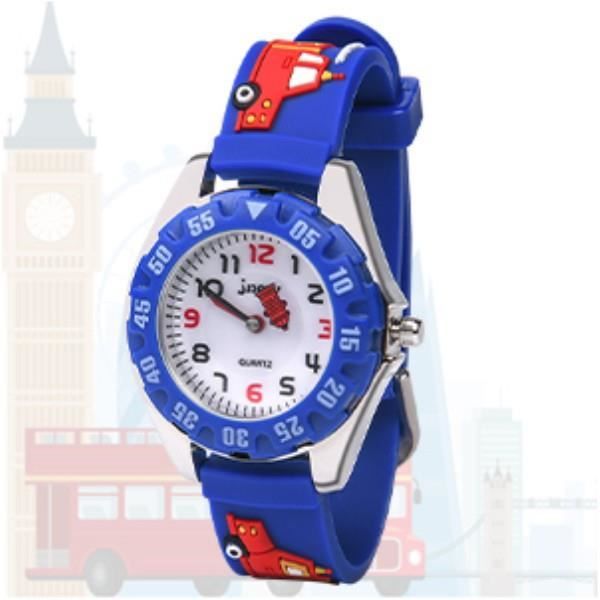 Montre Enfant Football Bleu - Mouvement Quartz, Bracelet Silicone, Pour Garçons 3-10 Ans