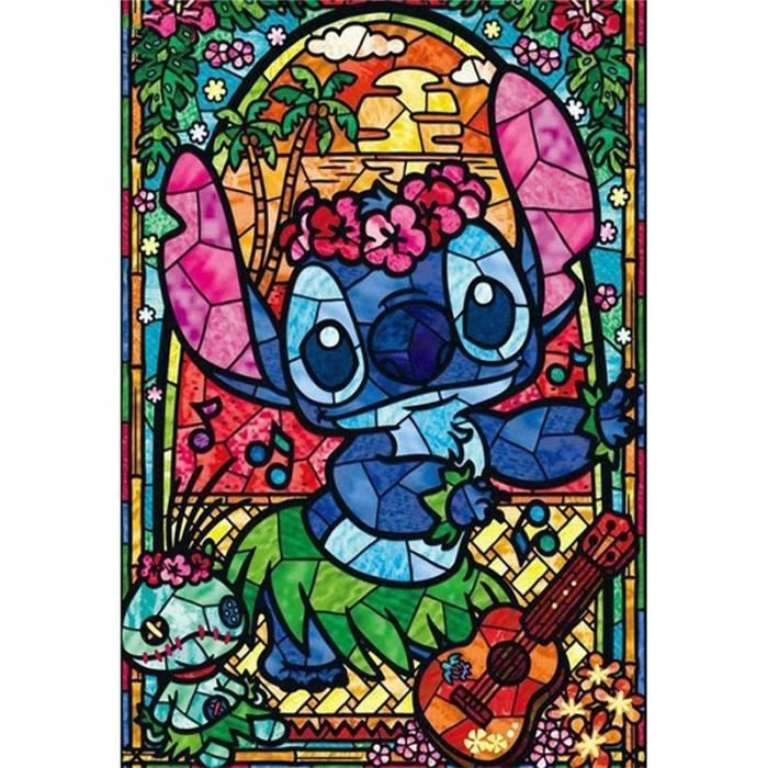 YEESAM ART Peinture de Diamant 5D, Lilo & Stitch Disney DIY Diamant  Painting Diamond Painting Complet Broderie par Numéros