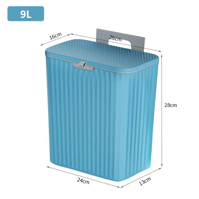 Porte-Sac Poubelle Suspendu Avec Couvercle - Pour Armoire, Cuisine, Bureau, 4 Couleurs Au Choix