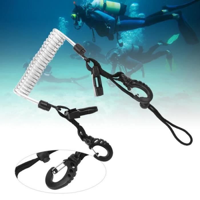 Cordon De Plongée Rétractable En Acier Inoxydable 316 - Longueur Max 79 Cm, Avec Crochet Pour équipement