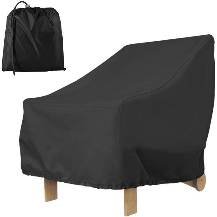 Housse de Protection - ZVD - Fauteuil de Jardin - Imperméable - Ajustable - 80x85x91.5cm - Noir