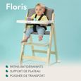 Lionelo Floris Chaise haute en bois pour bébé jusqu'à 40 kg, Blanc-1