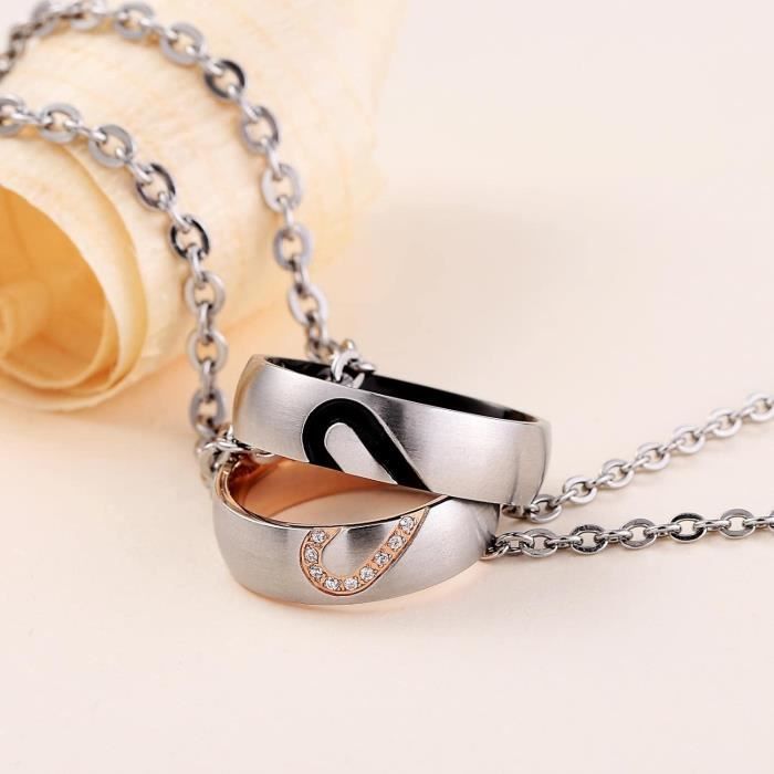 Homme Femme Acier Inoxydable Or Noir Rectangle Pendentif Collier Gravé