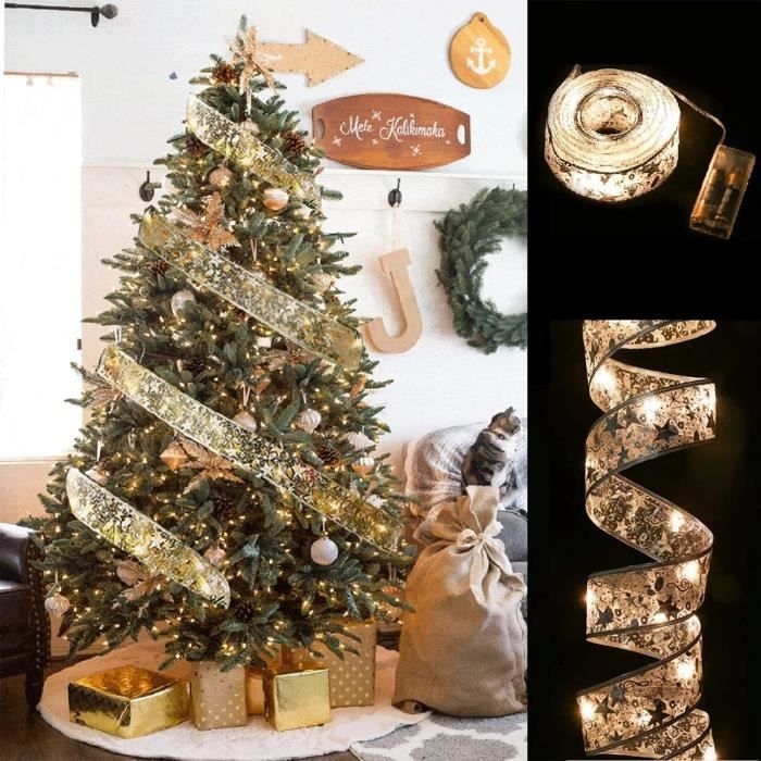 Ruban Sapin Noël LED, Guirlande Decorative de Noël Nouvel An Mariage, 10M  Guirlandes Lumineuses 100 LEDs Lumière - Cdiscount Maison