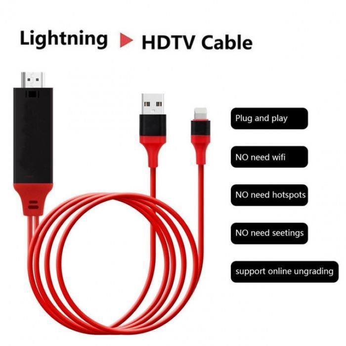 Accessoire TV vidéo Qumox Adaptateur Lightning vers HDMI AV numérique TV  pour Apple iPad iPhone
