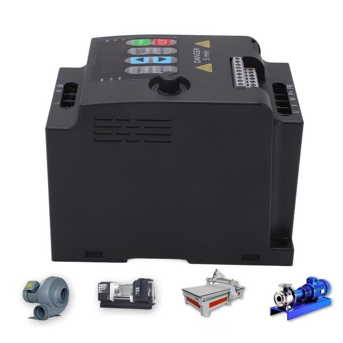 Transformateur Triphasé à Monophasé Variateur De Fréquence 220V 0,75 KW - Contrôle Vitesse Moteur VFD